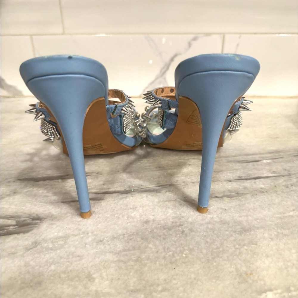 Cape Robbin Blue and Silver Spiked Heels - Picture 6 of 9